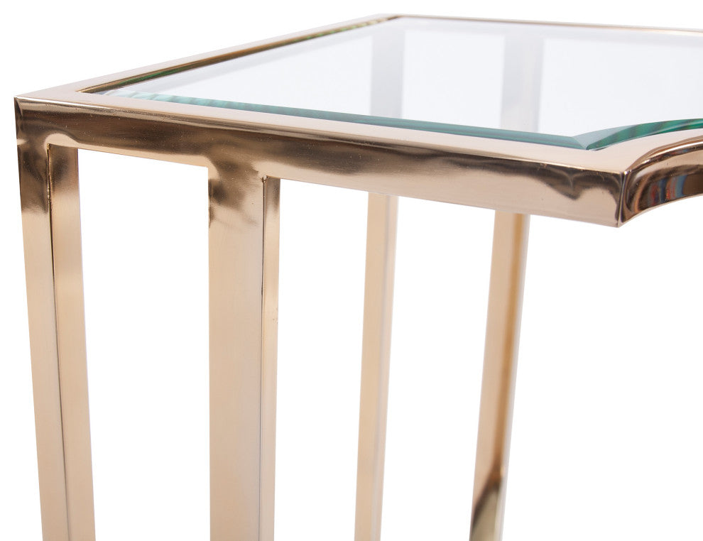 Howard Elliott Scalloped Edge Gold Side Table