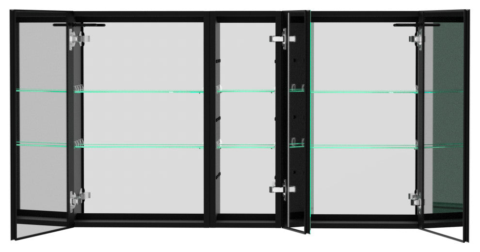 50 in.W x 30 in. H Aluminum Surface Mounted LED Medicine Cabinet with Doors