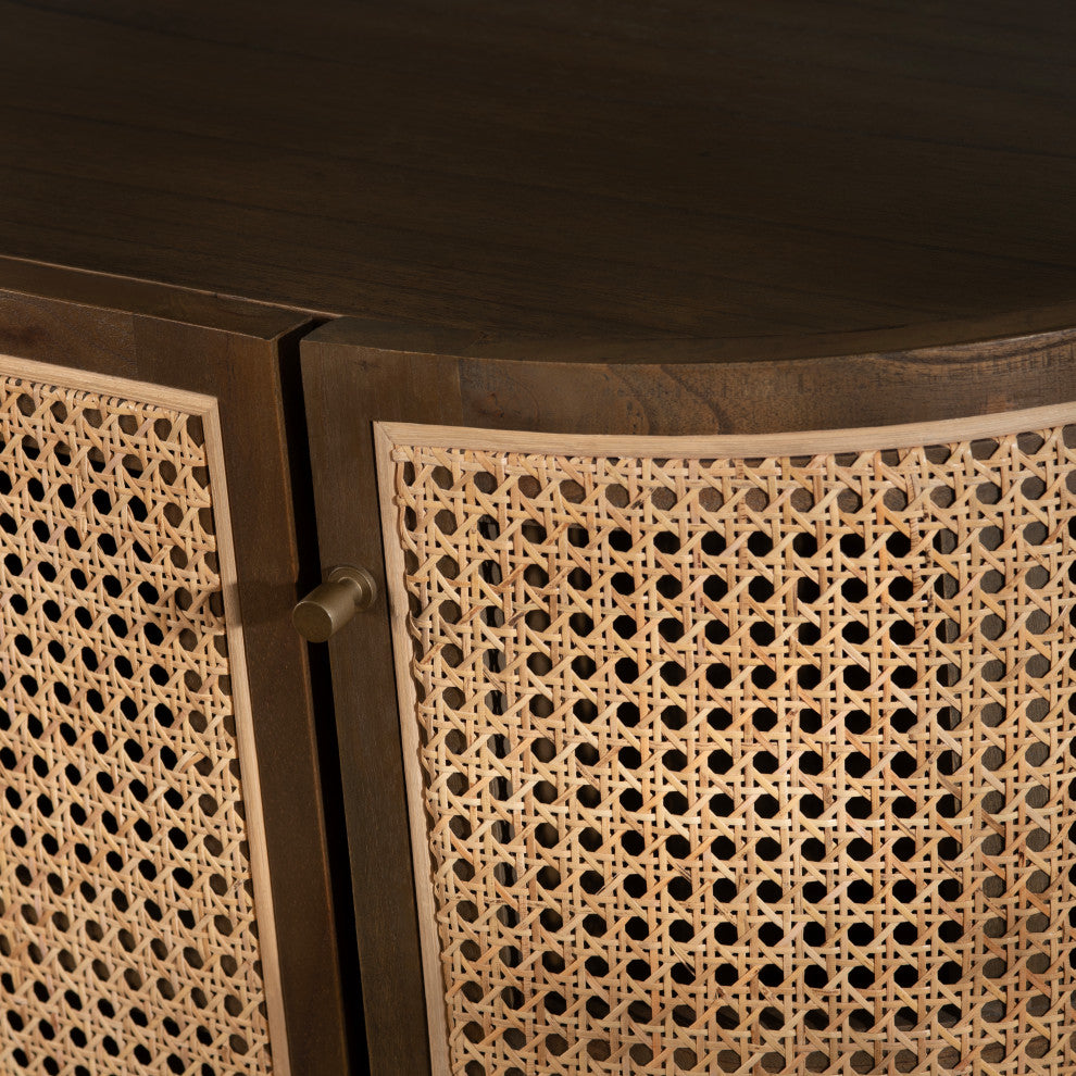 Oval Shaped Five Door Media Credenza Sideboard