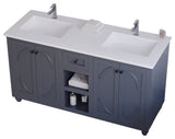 Laviva 313613-60G-MW 60" Maple Grey Double Sink Vanity + Stone Solid Surface To