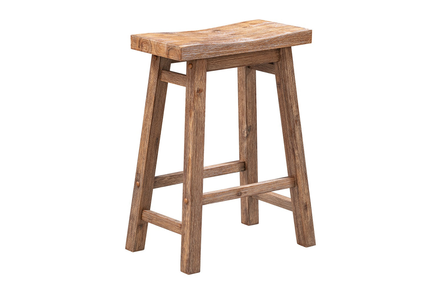 Sonoma Saddle Seat Counter Stool, Barnwood Wire-Brush, Counter Height, Single
