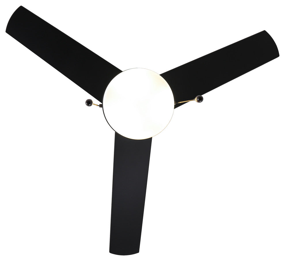 42-inch Industrial Black Ceiling Fan with Light and Pull Chain