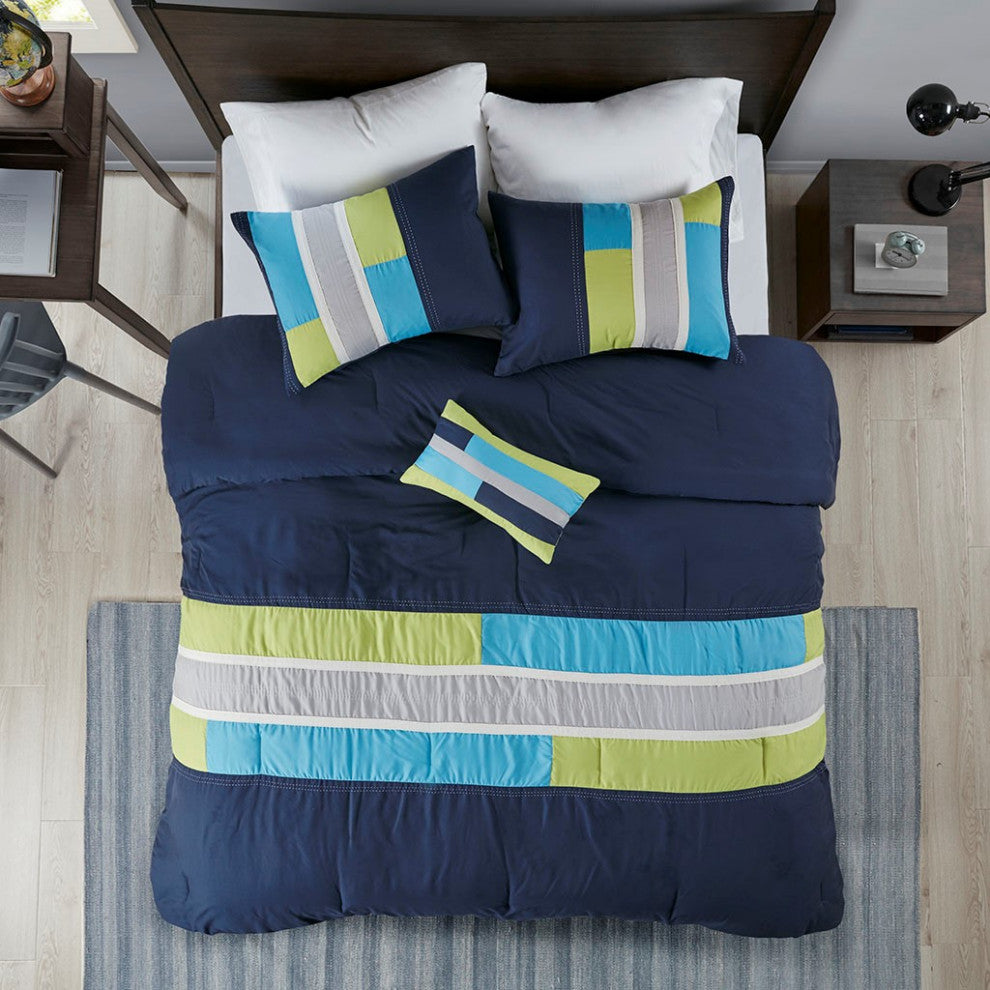 Mi Zone Pipeline Microfiber Printed Comforter Mini Set, Full/Queen