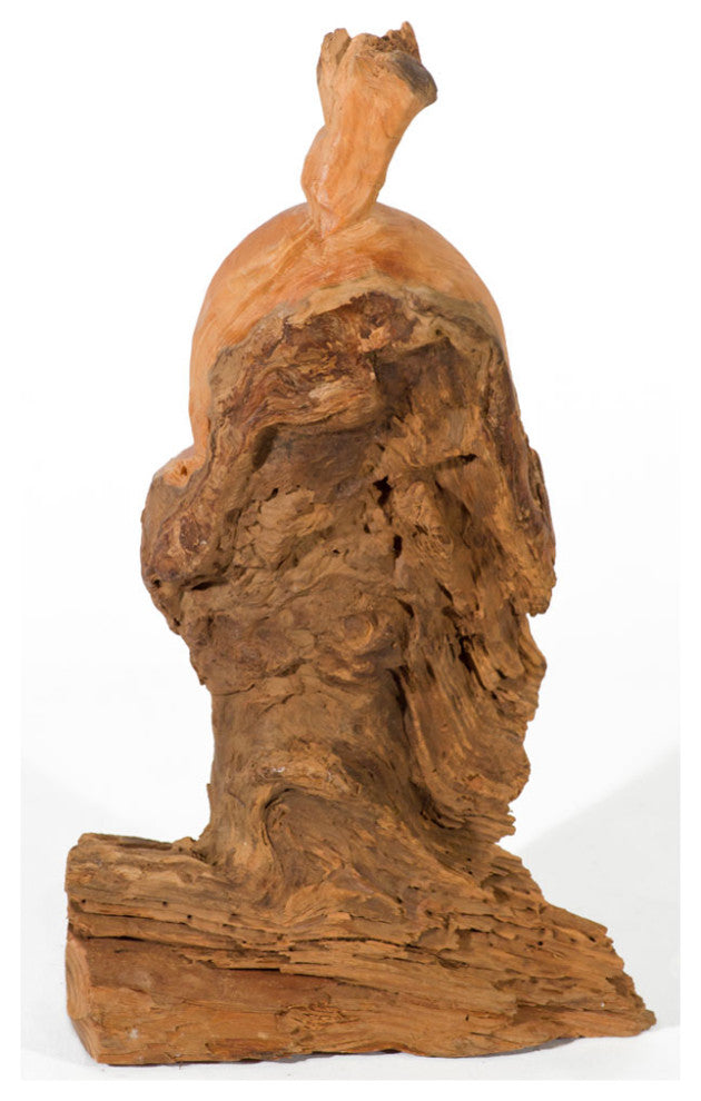 Hand Carved Cedar Wood Chinese Happy Buddha Statue