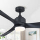 66 in Modern LED Ceiling Fan with 3 Blades and Remote Control, Black