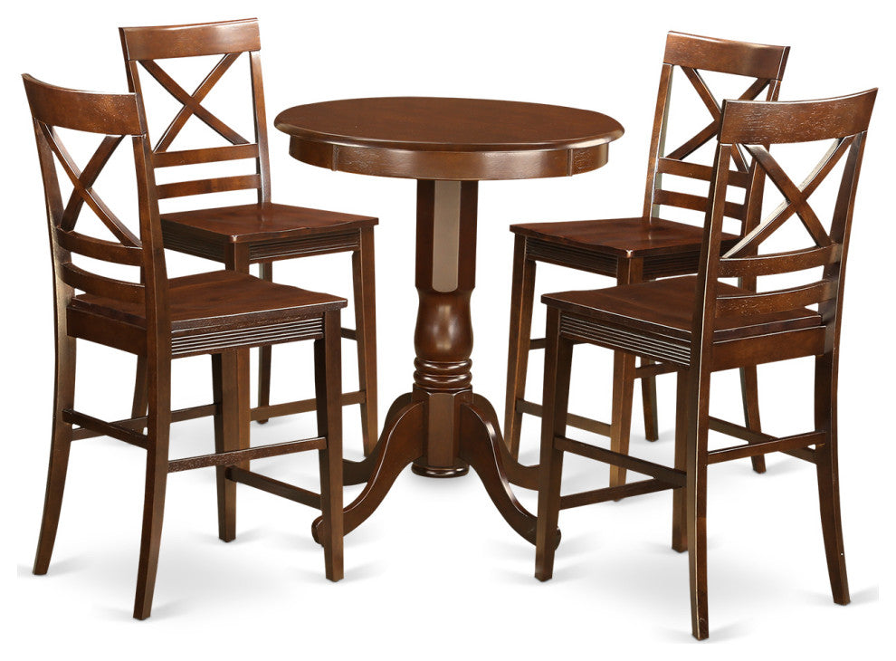 5 Pc Counter Height Dining Set -Pub Table And 4 Dining Chairs