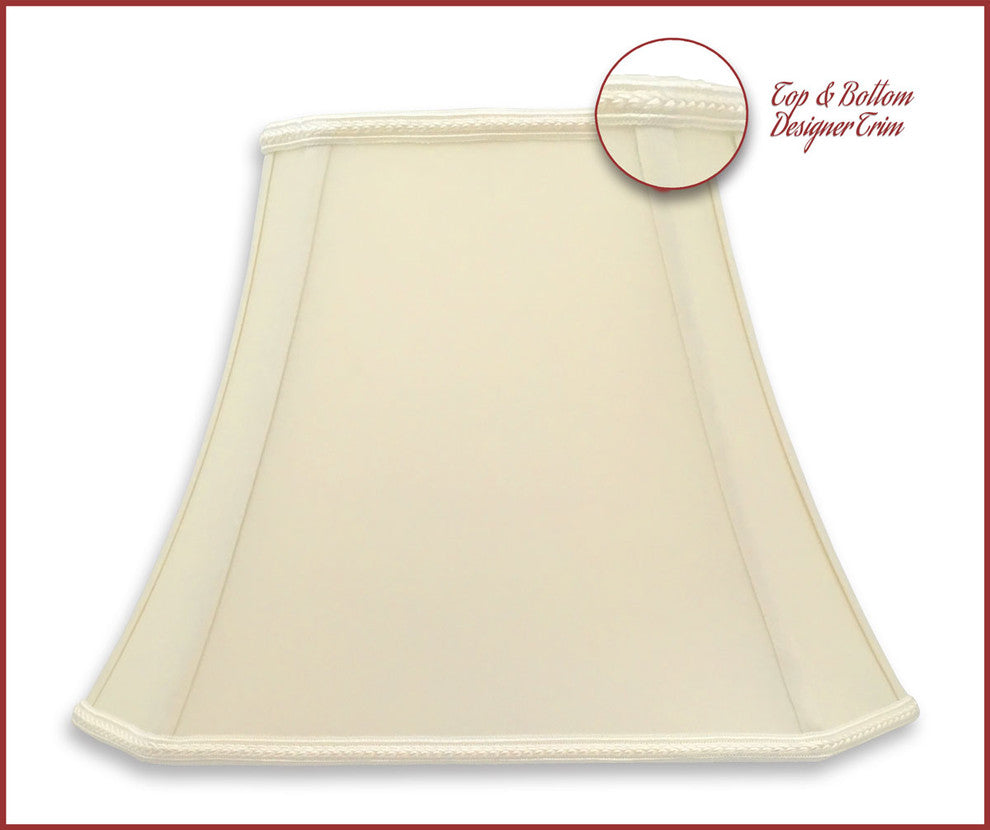 Rectangle Bell Cut Corner Designer Lamp Shade, Eggshell, Single