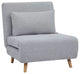 Set of 2 Dark Gray Futon Chairs with Sturdy Pine Frame and Comfortable Seat, Light Gray