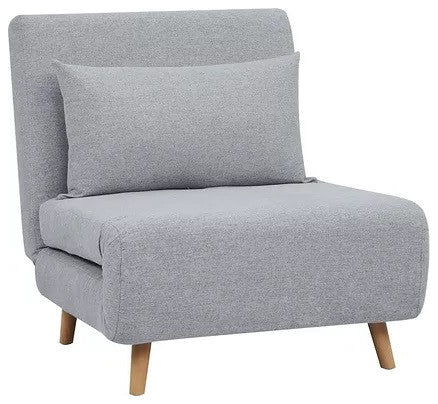 Set of 2 Dark Gray Futon Chairs with Sturdy Pine Frame and Comfortable Seat, Light Gray