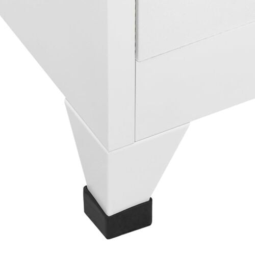 vidaXL Locker Grey Steel Medium Cabinet Rectangular Industrial