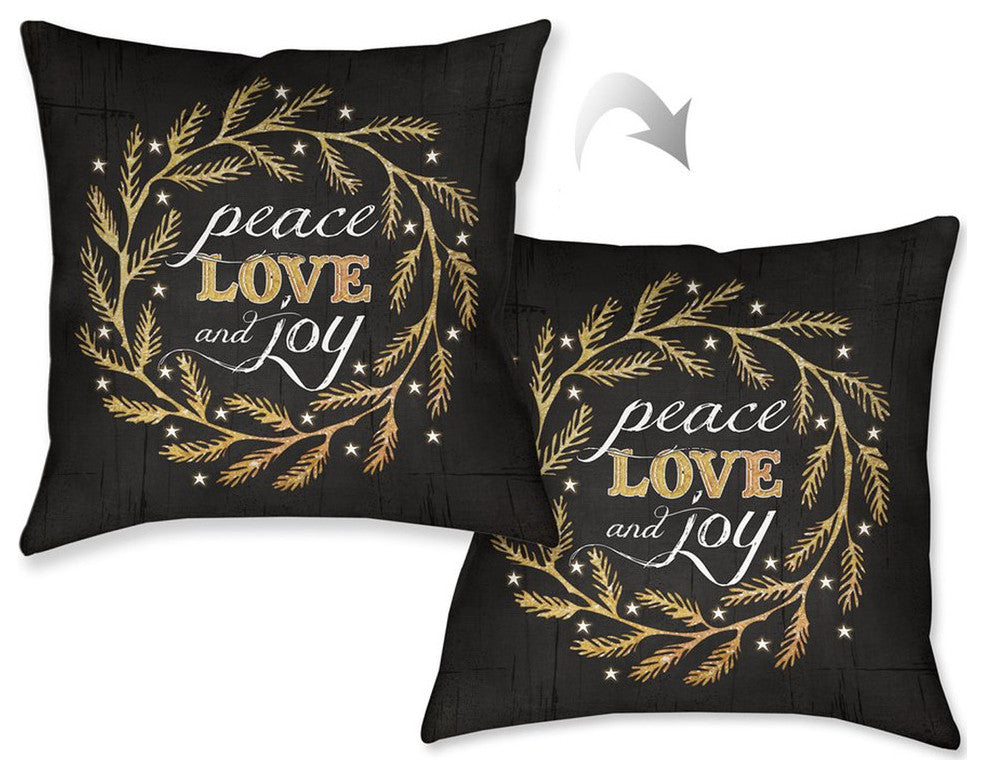Laural Home Peace Love Joy 18" X 18" Indoor Decorative Pillow