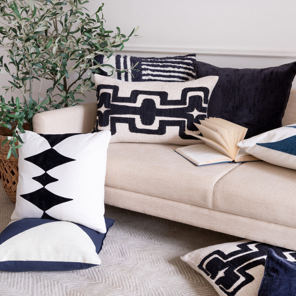 Stacy Garcia Blue Velvet Handmade Throw Pillow