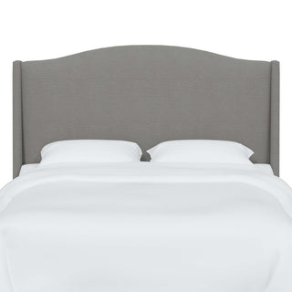 Camelback Wingback Headboard, Linen Gray, Twin
