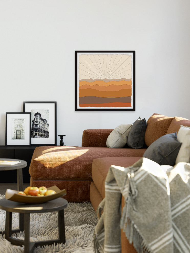 "Enchanting Sun Rays" Framed Painting Print, 18x18