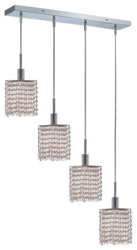Elegant Mini Pendant, Chrome Finish With Royal Cut Crystal