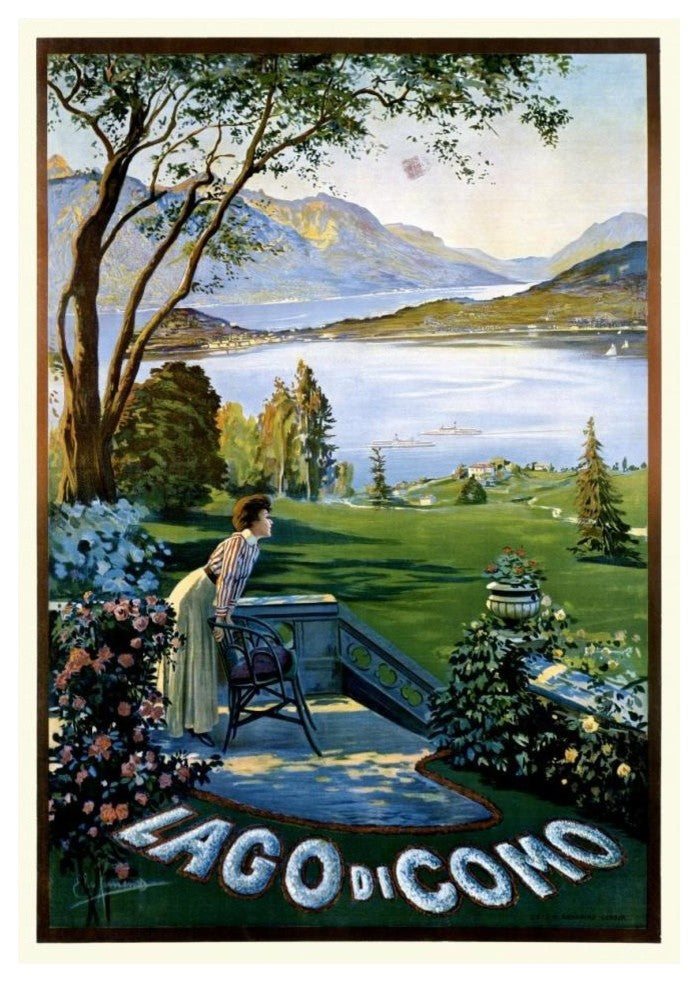 "Lago di Como" Digital Paper Print by Elio Ximenes, 27"x38"