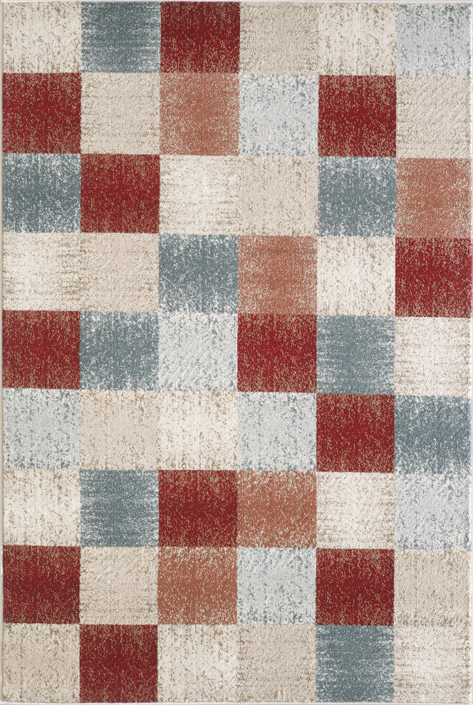 KAS Avalon 5616 Brown Checkered Area Rug, 9' x 12'