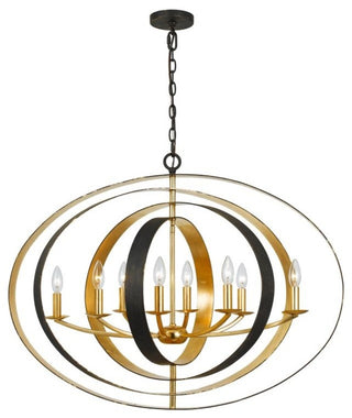 Crystorama Lighting Group 588 Luna 8 Light 36"W Taper Candle - English Bronze /