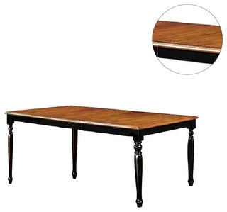 Wooden Dining Table, Black and Antique Oak Finish