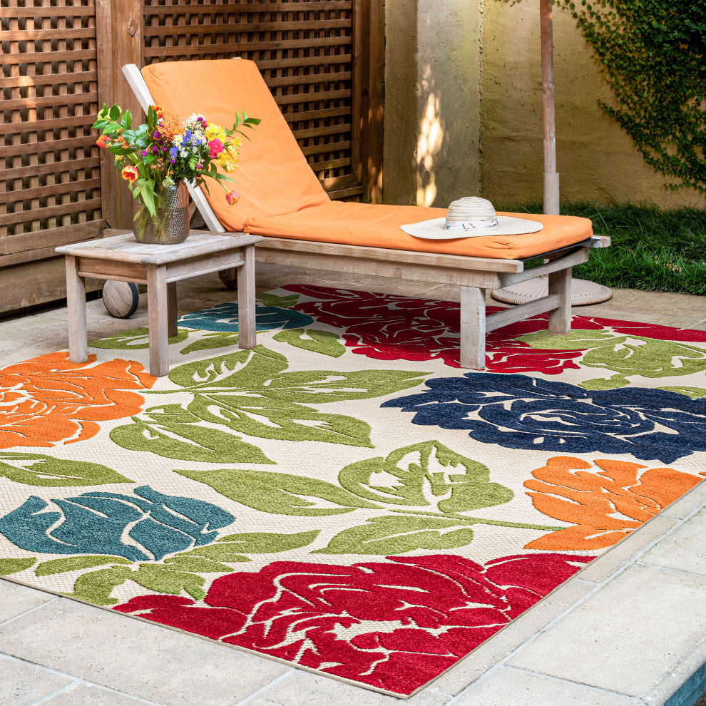 Owen Modern Floral Area Rug, Multi-Color, 8'10" X 12'2"