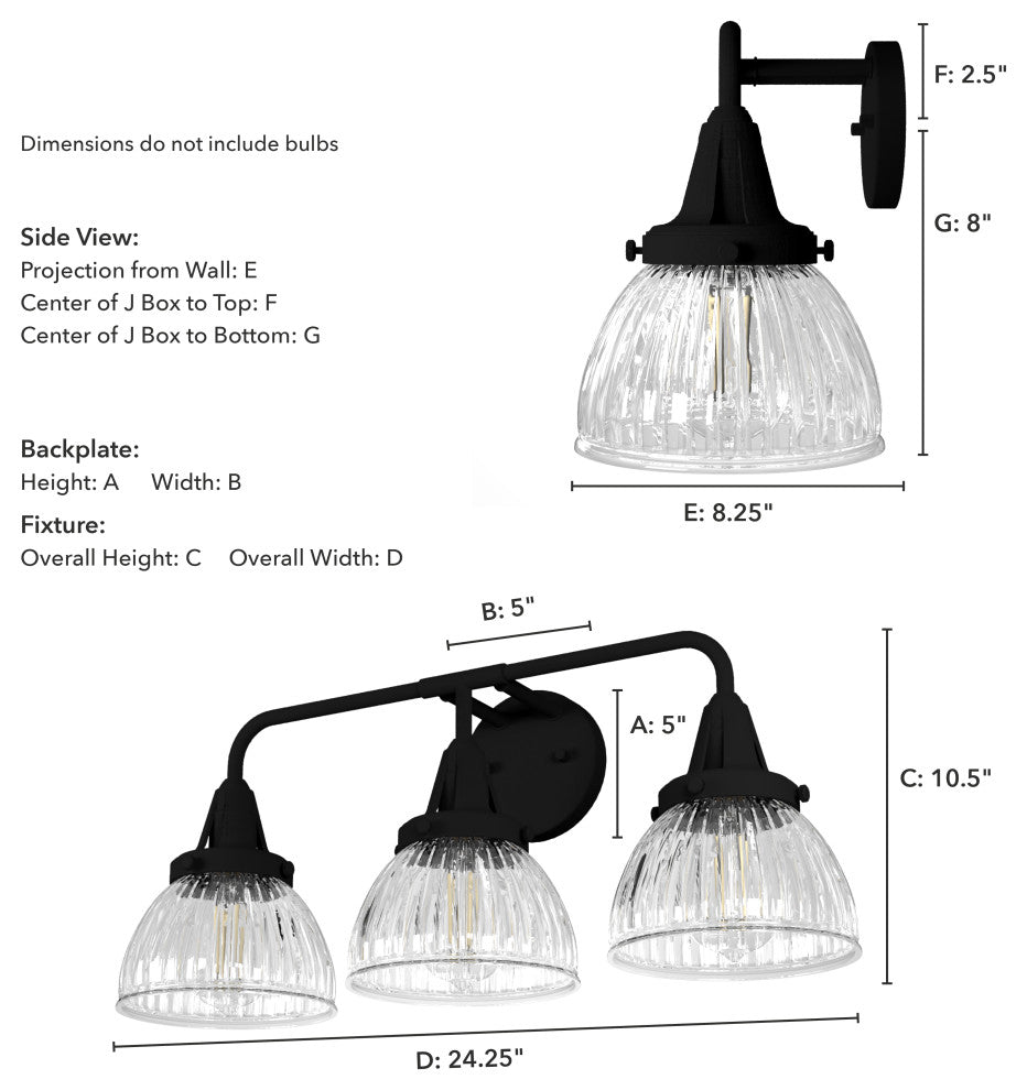 Hunter Cypress Grove Natural Iron 3 Light Vanity Wall Light