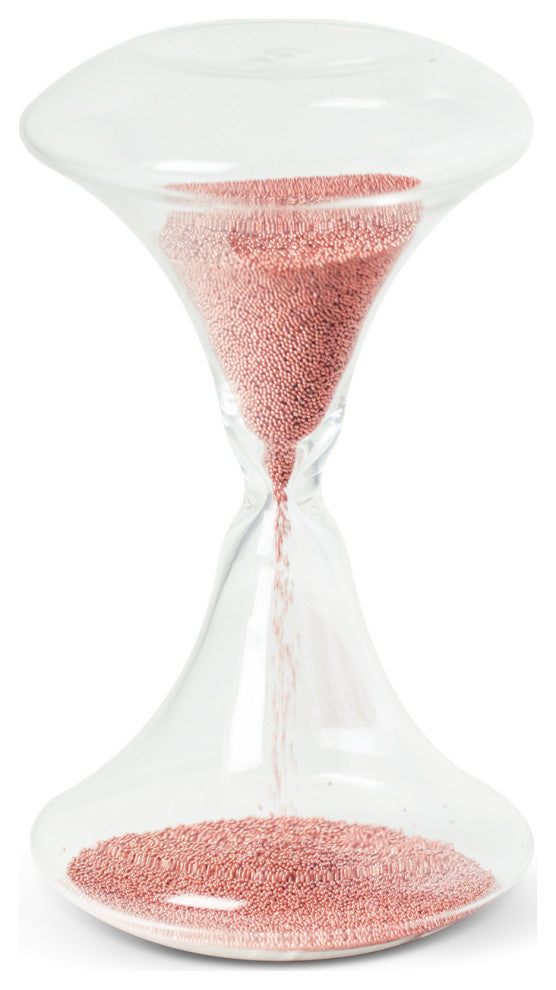 Hand Blown, Electroplated Bead 1 Minute Sand Timer, Bronze
