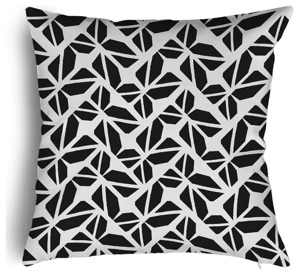 Kaleidoscope Graffiti Accent Pillow With Removable Insert, Black, 18"x18"