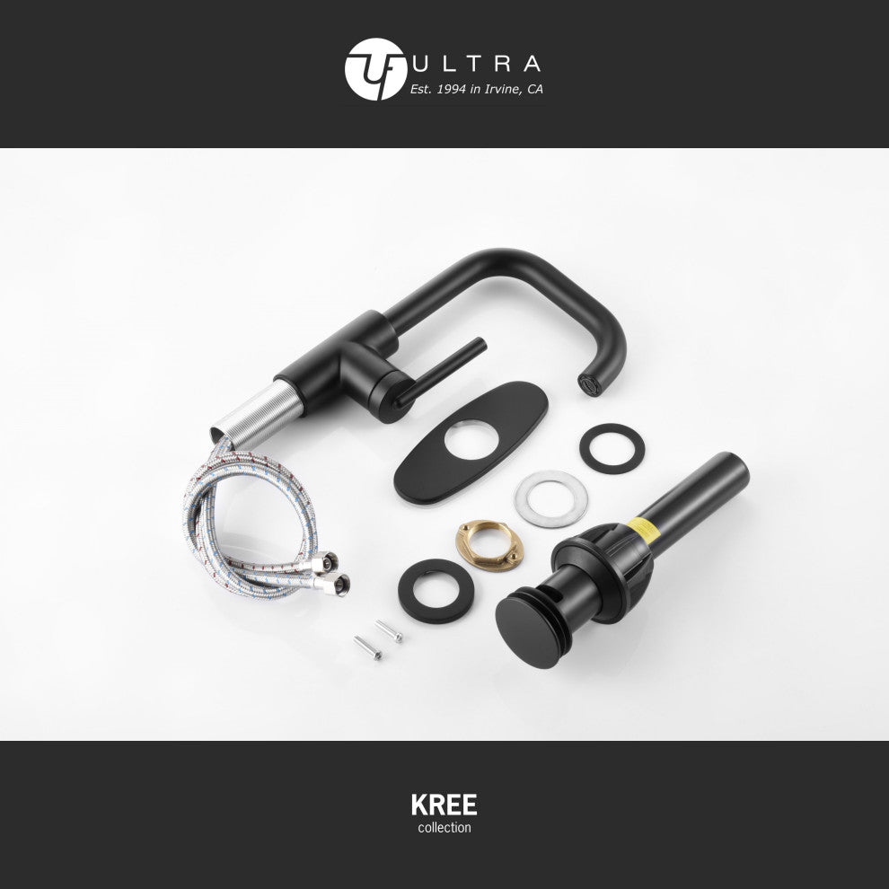 Ultra Faucets UF3070X Single Handle Bathroom Faucet, Matte Black