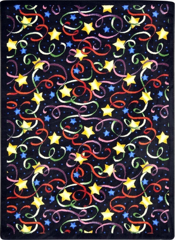 Kaleidoscope Rug, Streamers and Stars, 5'4"x7'8"