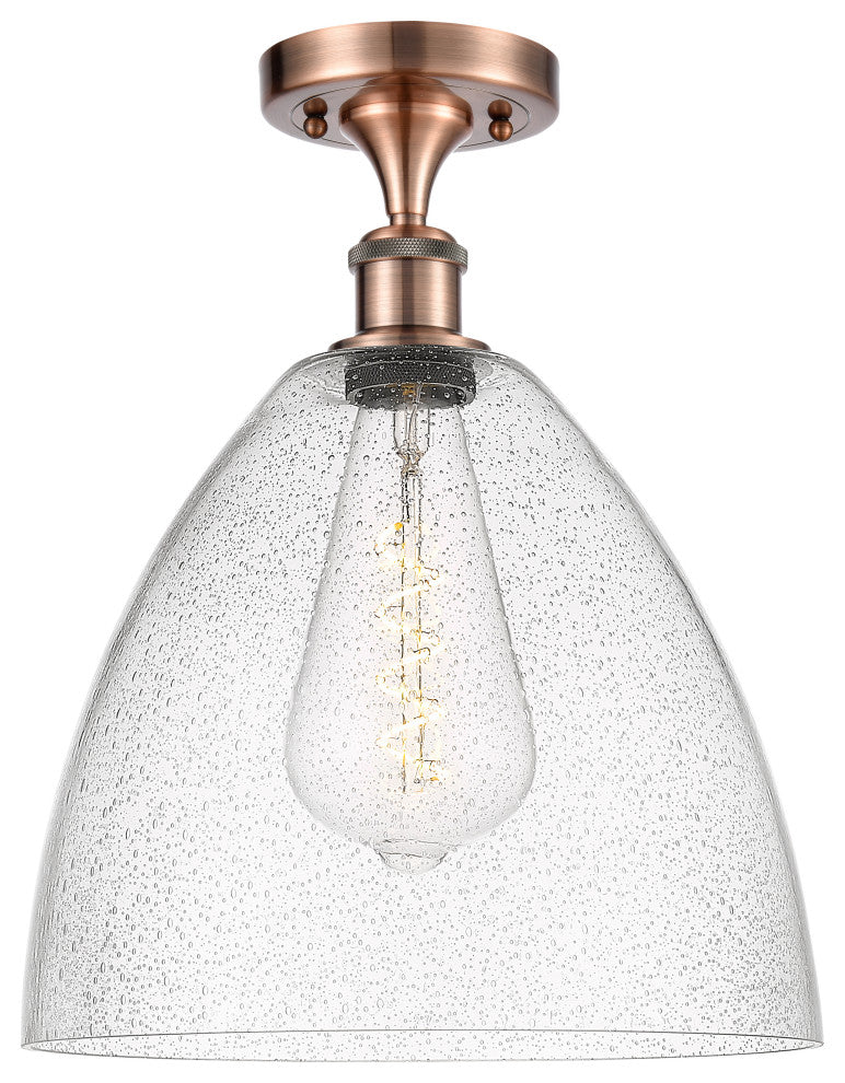 Innovations 516-1C-AC-GBD-124-LED 1 Light Semi-Flush Mount, Antique Copper