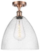 Innovations 516-1C-AC-GBD-124-LED 1 Light Semi-Flush Mount, Antique Copper