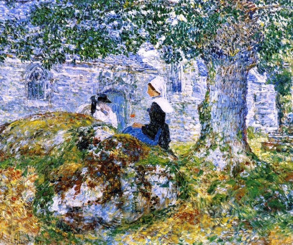 Frederick Childe Hassam At Brittany Bay, 20"x25" Gallery Wrapped Canvas Print