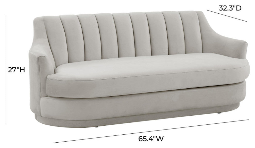 Peyton Light Gray Velvet Loveseat