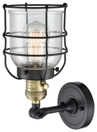 Small Bell Cage 1-Light Sconce, Black Antique Brass, Seedy
