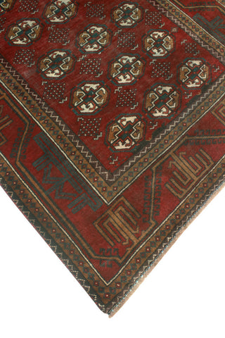 Fine Vintage Distressed Kwasi Red/Charcoal Runner, 4'0 x 8'5