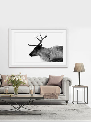 Marmont Hill, "Antler Profile" Framed Painting Print, 18x12
