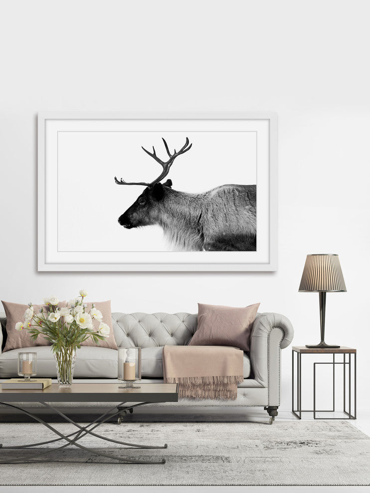 Marmont Hill, "Antler Profile" Framed Painting Print, 18x12