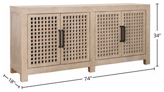 Darrell 74" Wide Sideboard, Light Warm Wash