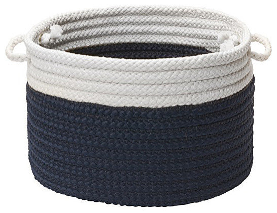Colonial Mills Basket Dipped Indoor/Outdoor Basket Navy Round