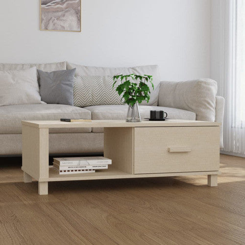 vidaXL Coffee Table End Table Side Table HAMAR Honey Brown Solid Wood Pine