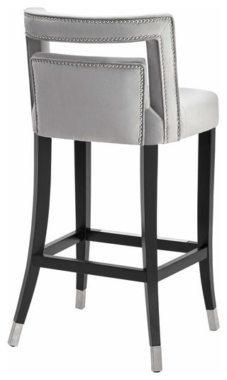 Hart Velvet Stool, Grey, Bar Stool