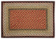 Burgundy/Mustard Oblong Braided Rug, 2'x6'