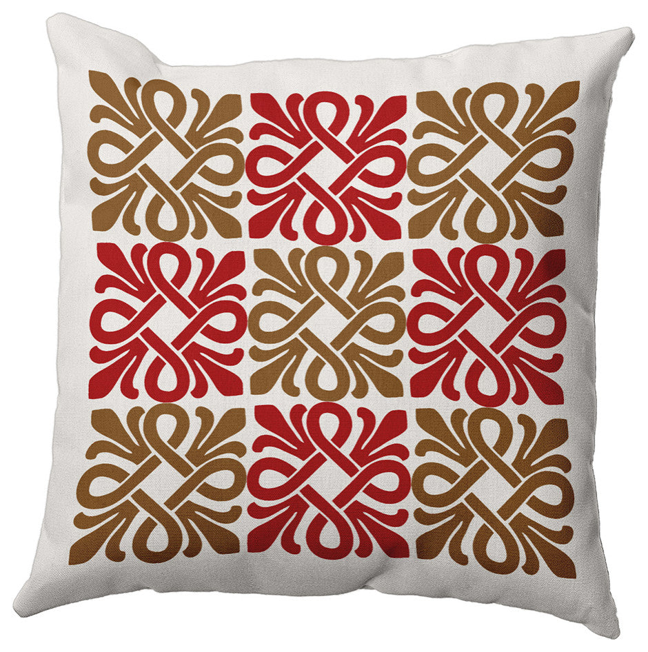 26" x 26" Tiki Square Decorative Indoor Pillow, Red
