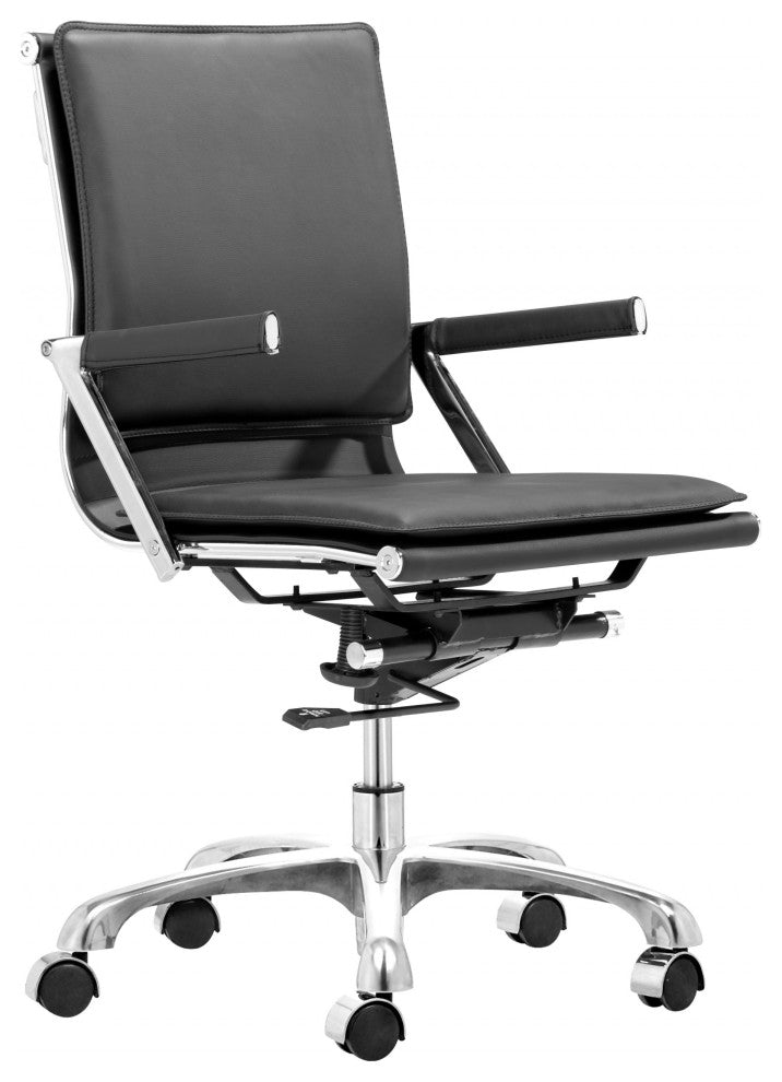 Black Faux Leather Executive Rolling Office Chair