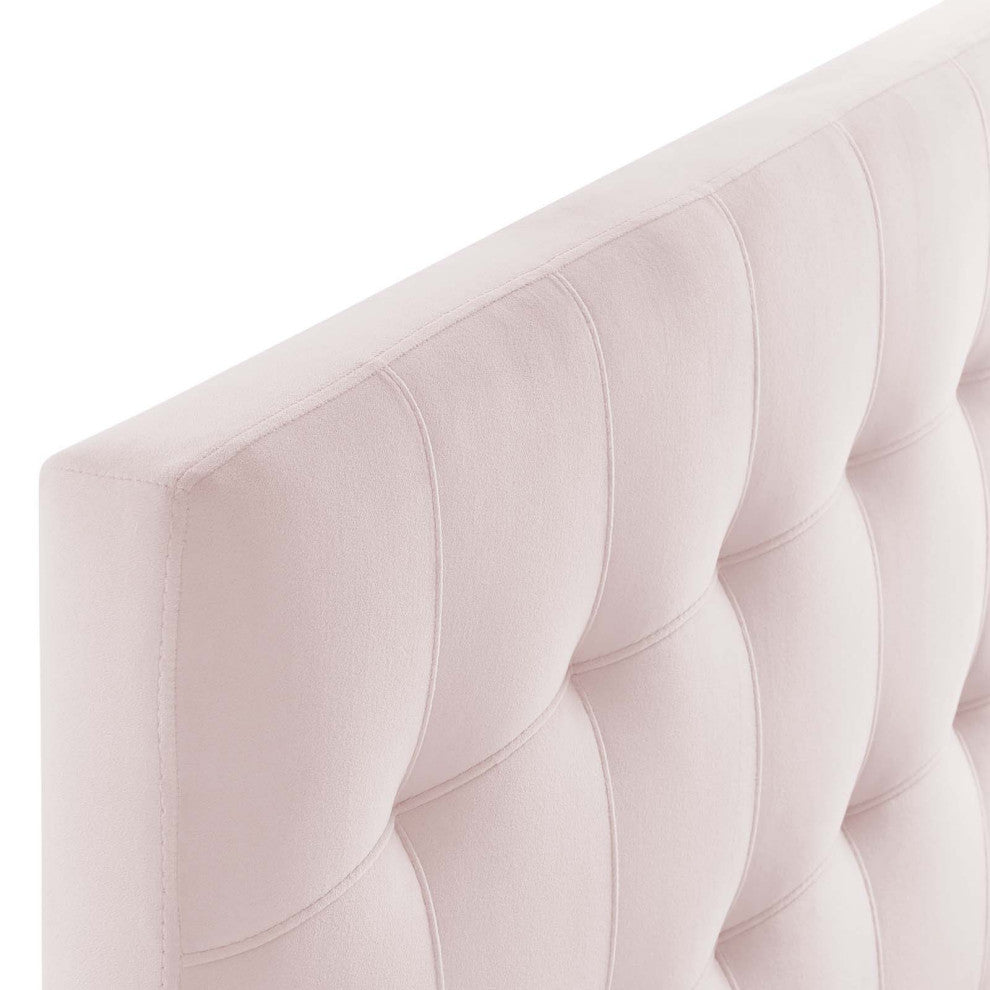 Pink Lily Biscuit Tufted Twin Performance Velvet Headboard
