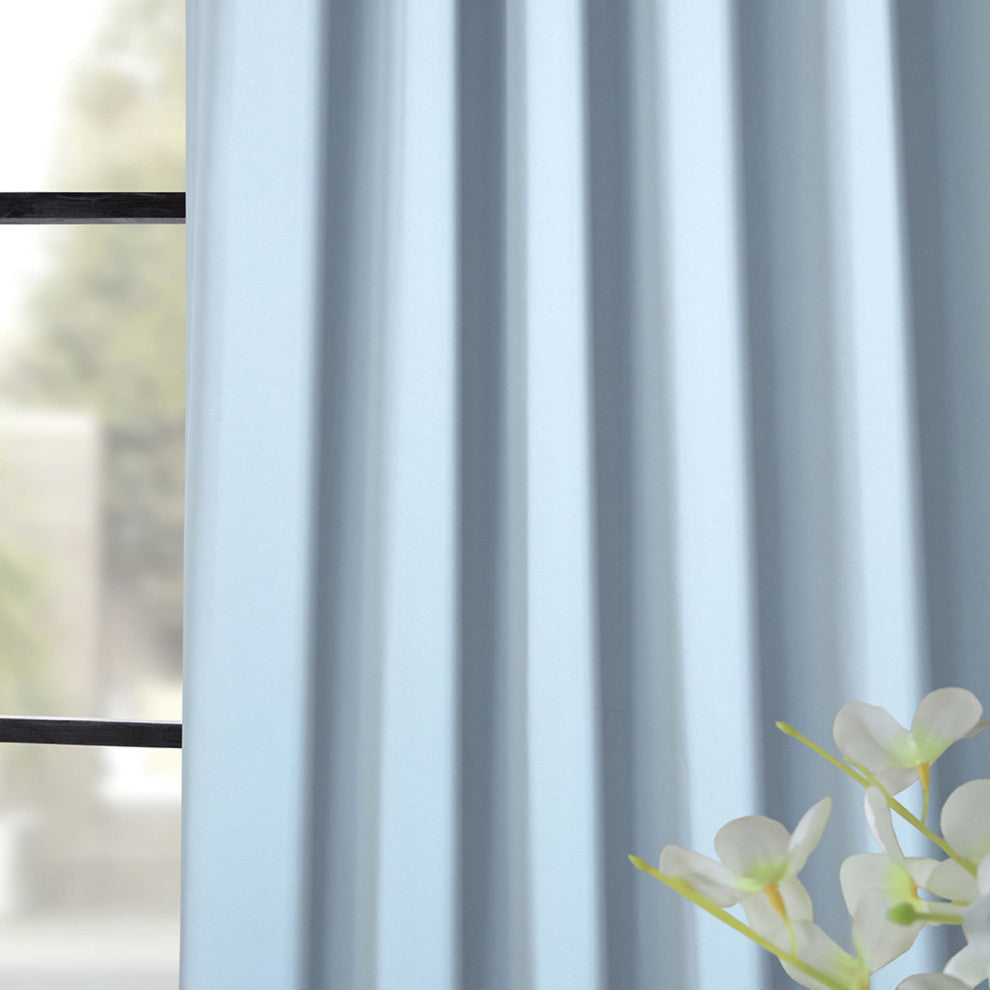 Frosted Blue Room Darkening Curtain, Set of 2, 50"x108"