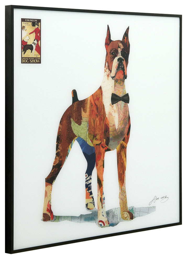 "The Boxer" Printed Dog Wall Art With Black Anodized Aluminum Frame