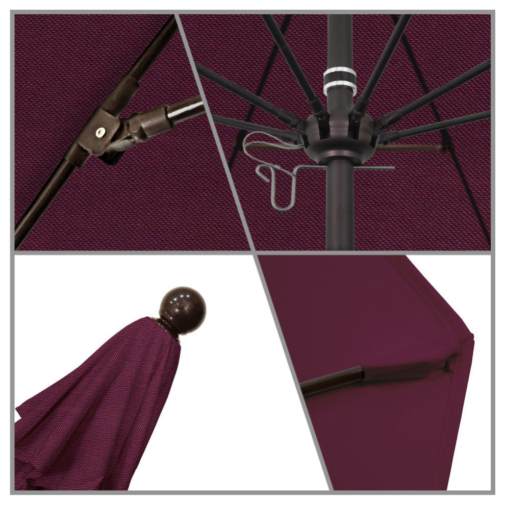 11' Fiberglass Umbrella Bronze, Pacifica, Purple, 11'