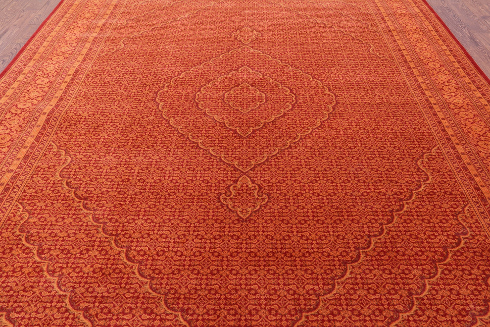 9' 3" X 12' 5" Persian Tabriz Handmade Wool & Silk Rug - Q13006