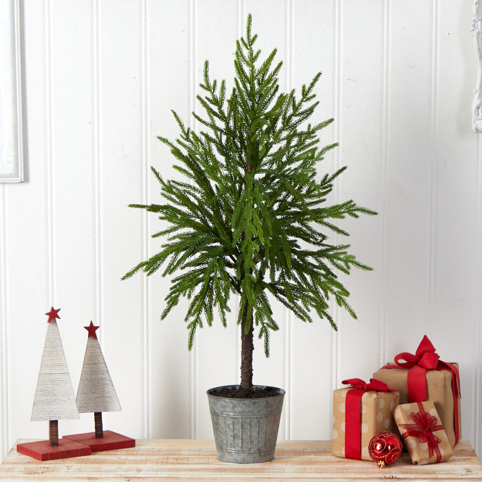 36" Christmas Artificial Tree, Decorative Planter